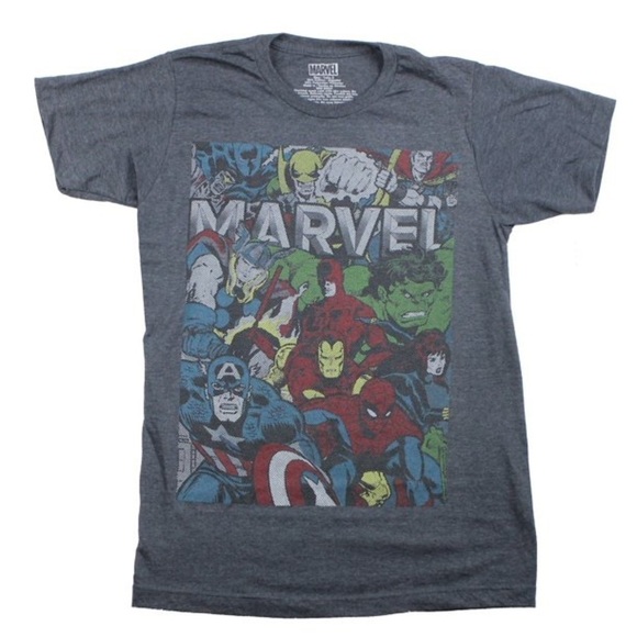 Marvel Comics Avengers Team T-shirt, Size XL, Heathered Gray - Picture 1 of 5